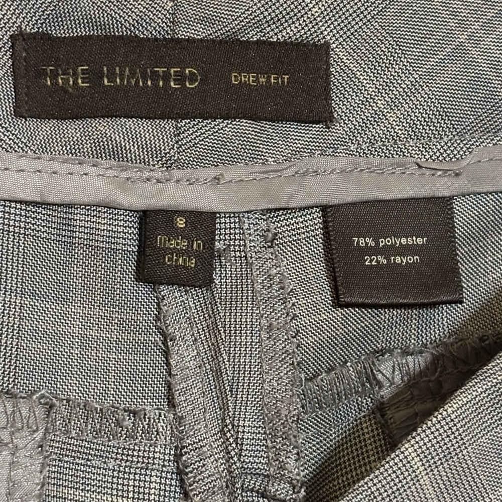 The Limited Drew Fit Gray Plaid Trousers Sz 8 - Picture 7 of 8